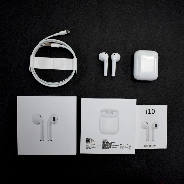 2019 Best sellers headset i10 tws earpod wireless headphones stereo earphone tws i10 earphone earbuds