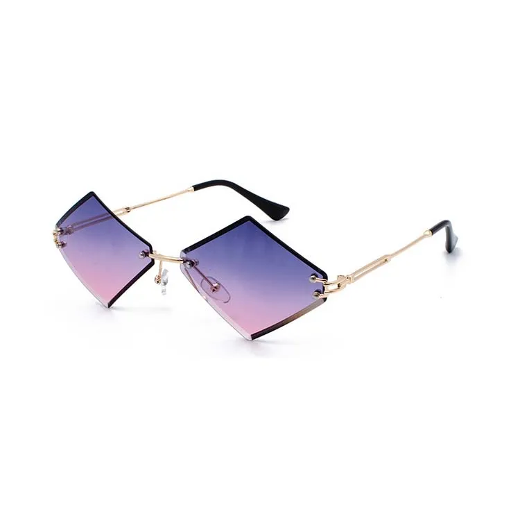 

OEM Women Fashion Custom Vintage Retro Cat Eye Diamond Shaped with Gold Frame Ladies Shades Sunglasses, As the picture shows