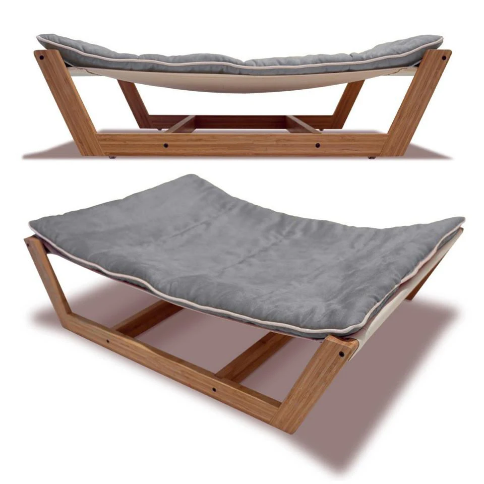 New design luxury bamboo pet hammock bed elevated fusion dog bed