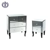 China supplier cheap modern storage mirror nightstand cabinet wood panel silver mirrored glass nightstand