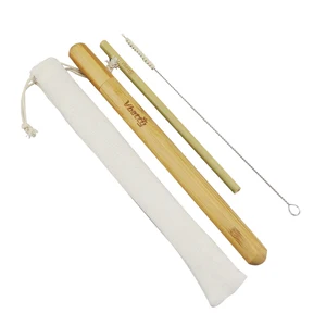 Image of Natural Organic Bamboo Straws Biodegradable Straws Bamboo Travel Case Linen Hemp Travel Bag Sisal Hemp Cleaning brush