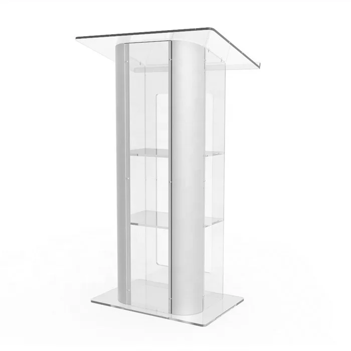 Clear Acrylic Plexiglass Podium Curved Sides Pulpit Lectern Conference3_.jpg