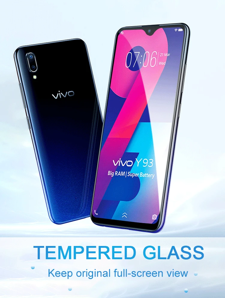 Full cover tempered glass screen protector for vivo y93 y95 y89 y83 nex