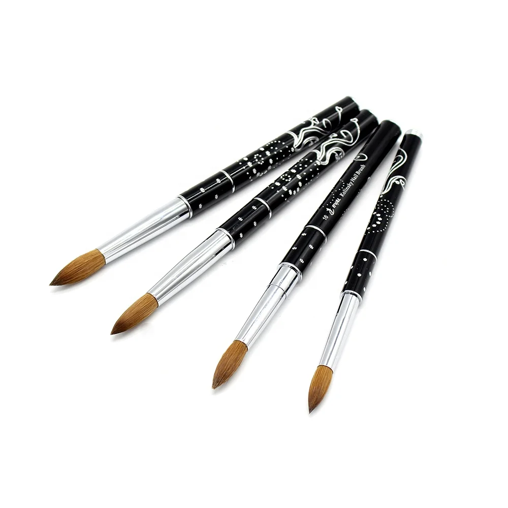 

Yihuale Top Quality Acrylic Kolinsky Hair Black Diamond Nail Brush for Nail Beauty Nail Paint Brush