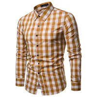 

Amazon Source Mens Lapel Long Sleeve Shirt High Quality Casual Plaid Shirt