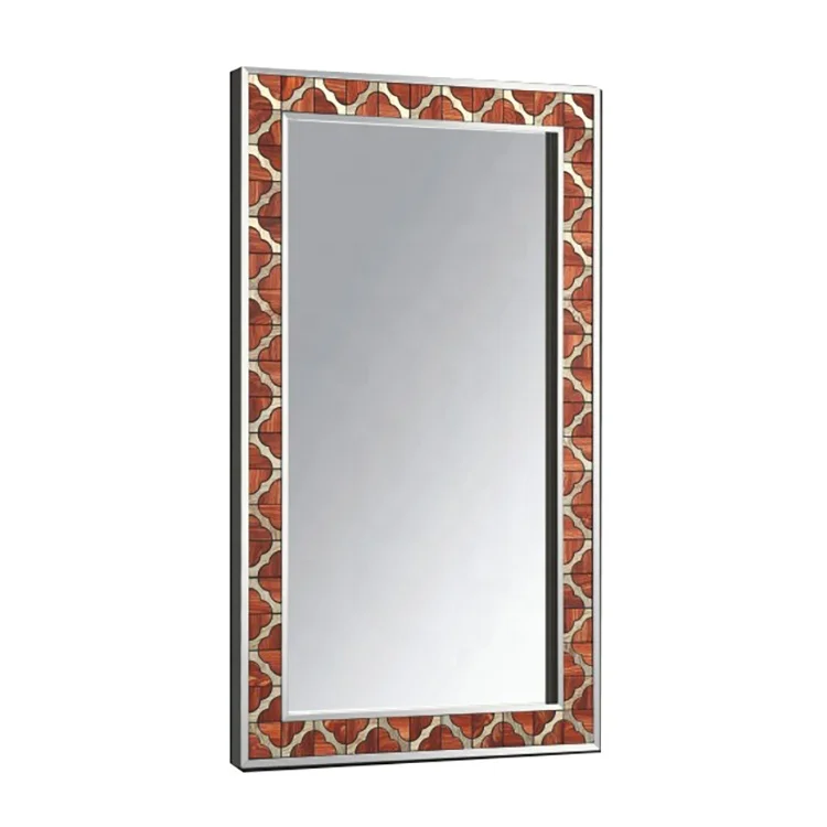 

Home Stainless Steel Framed Red Mosaic Decorative Wall Mirrors