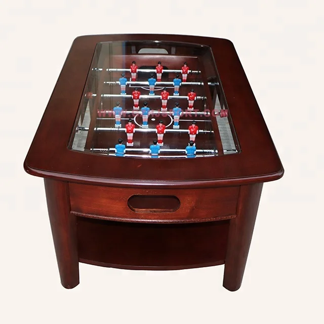 4ft Size 2 In 1 Function Solid Wood Coffee Foosball Table With Tempered Glass Top Game Tables