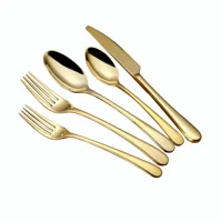 

Dubai Knife And Fork Spoon Gold Cutlery Set ,Titanium PVD Coating Luxury Gold Flatware