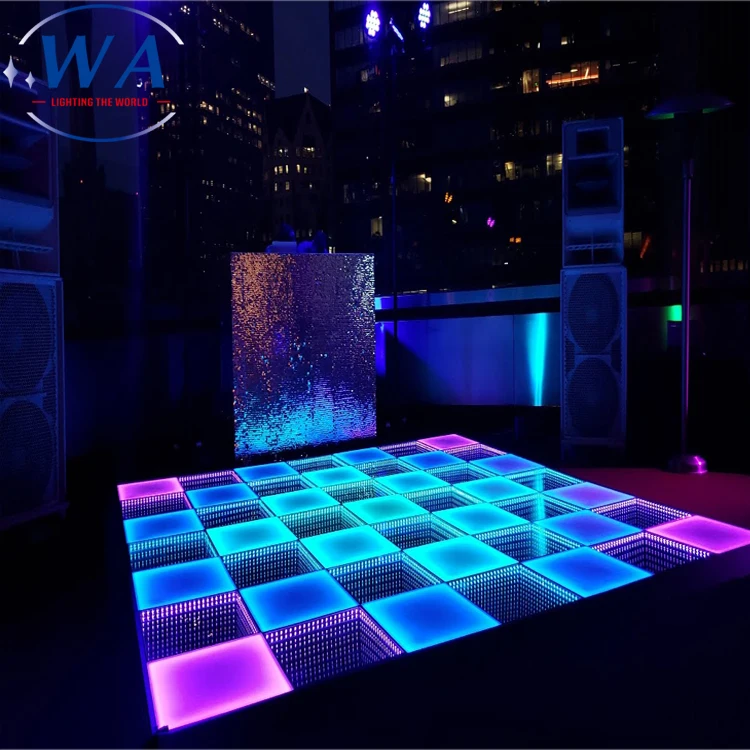 活动酒店中心大厅玻璃点亮 led 泛光灯 3d 舞池