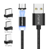 

Free Shipping High Quality Magnetic Charger RAXFLY 2M Usb Cable Magnet For iPhone Micro Usb Type C Mobile Phone Cable