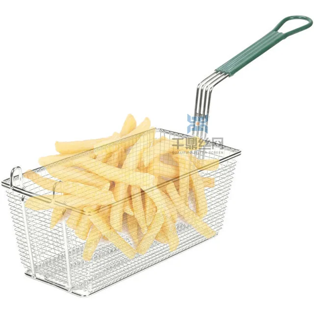 Stainless Steel 201 or 304 Polished Treatment 336*165*150mm Deep Fat Fryer Chicken Frying Basket