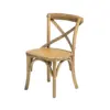 Low price french style solid oak wood children cross back chair