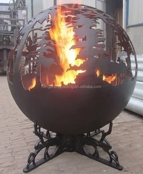 Alibaba Manufacture Cast Iron Steel Globe Fire Pit Fire Pit Bowl