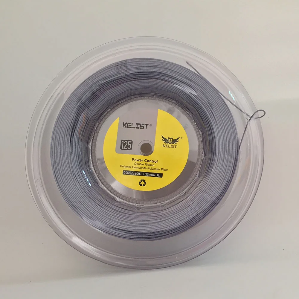 

Factory Cheap Price Wholesale OEM Branded 125 1.25MM 200M Reel Polyester Power Control Tennis String, Gray
