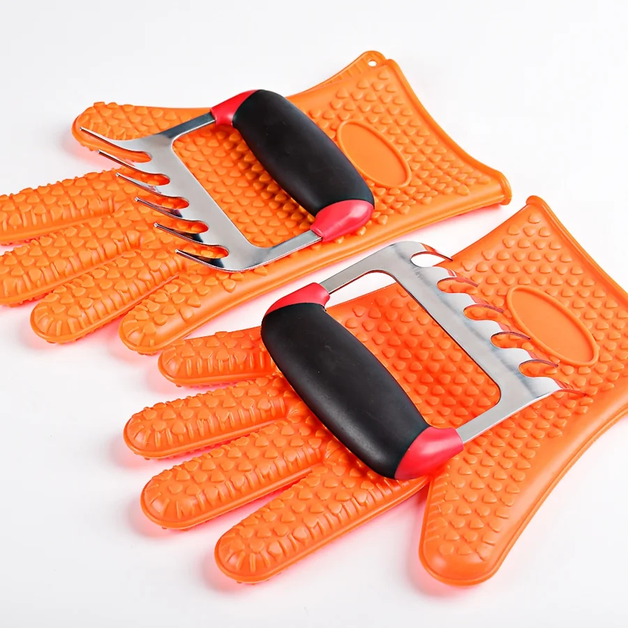 Bbq Gloves Meat Claw Accessories Heatresistant Silicone Glove Meat
