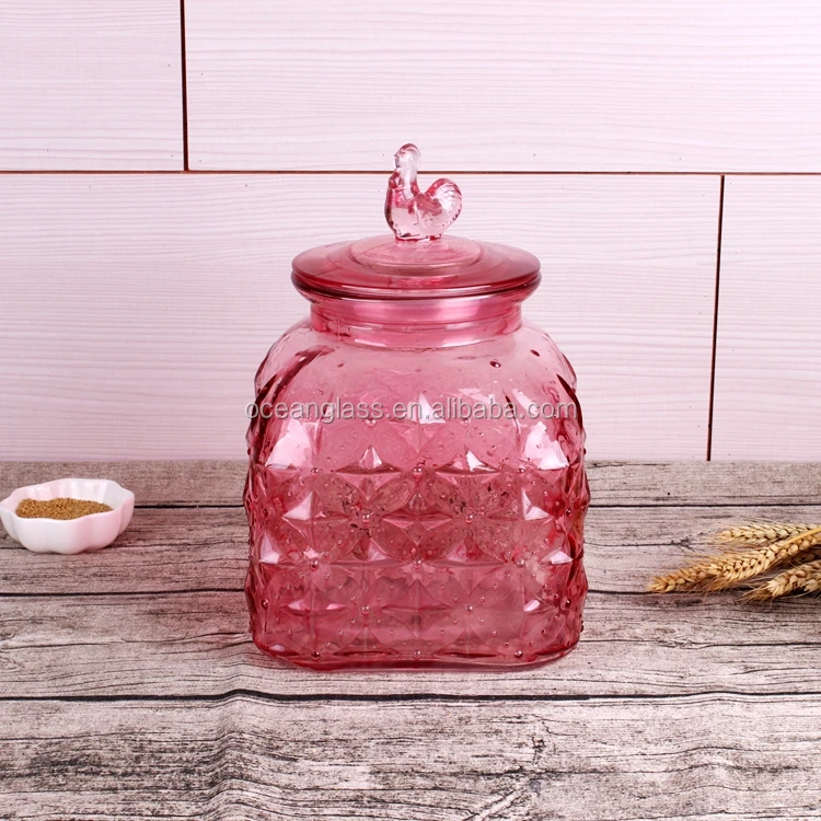 New Design Pink Colored Large Size Sealed Hermetic Canister Star