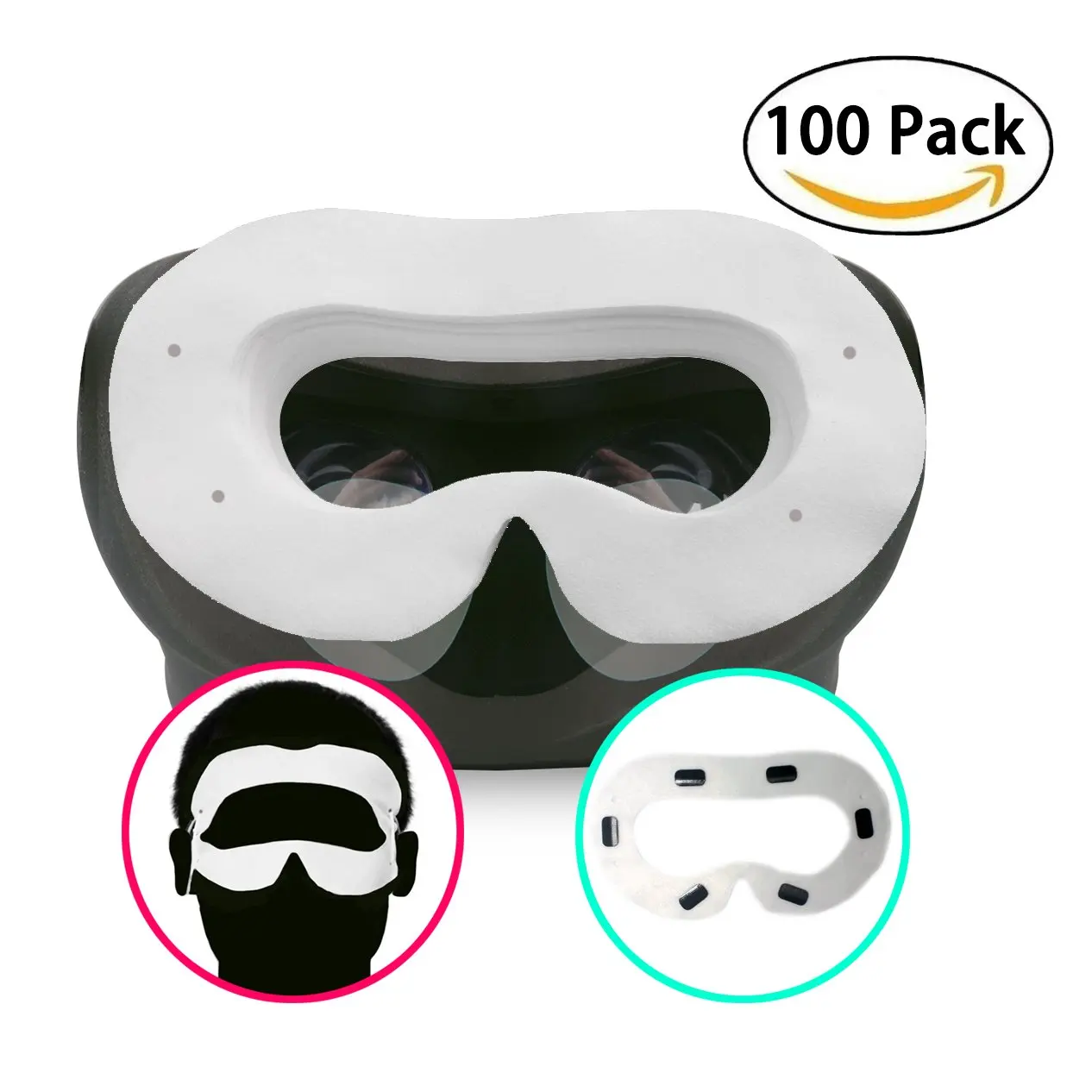 T&B Disposable Oculus Rift CV1 VR Mask 2 Ways To Use Hygiene White Replaceable Blinder Replacement Accessories for Oculus Rift Virtual Reality Headset 100 Pc