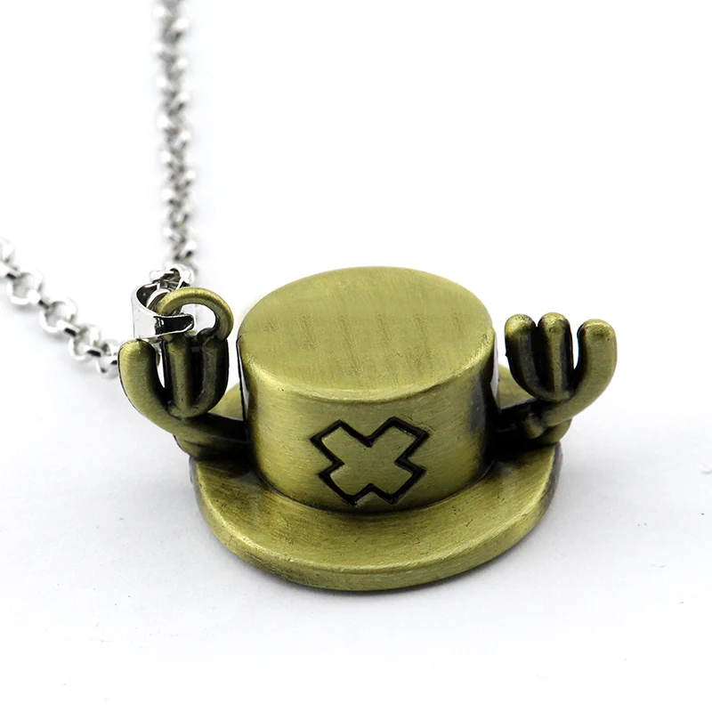 

Anime One Piece Choker Necklace Men Metal The Hat Pendant Necklace, As the picture