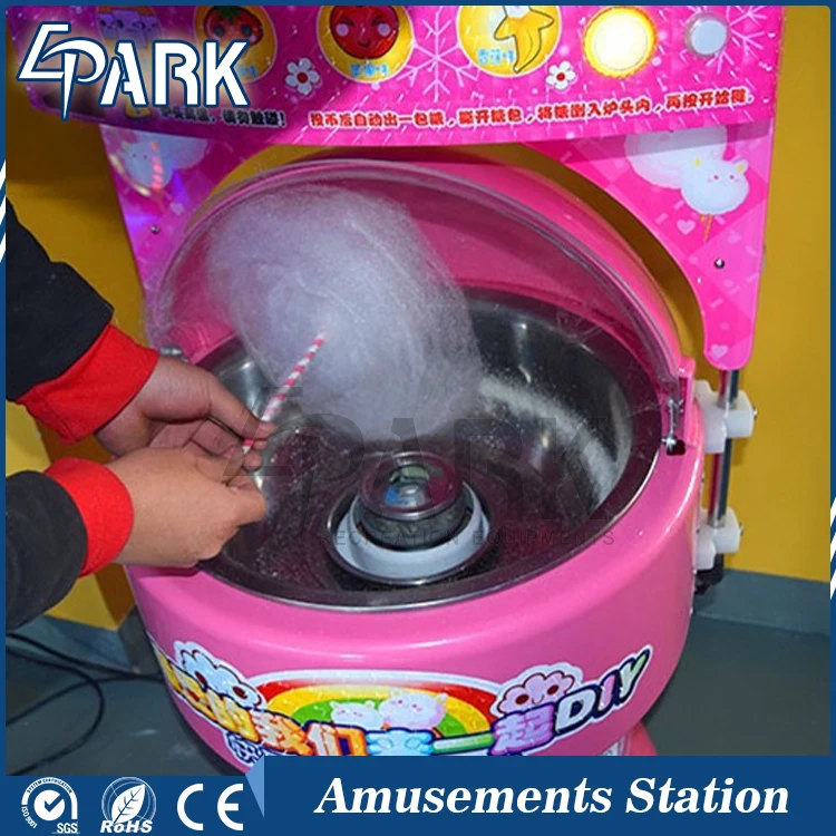 Coinoperated Automatic Sugar Cotton Candy Floss Vending Machine For