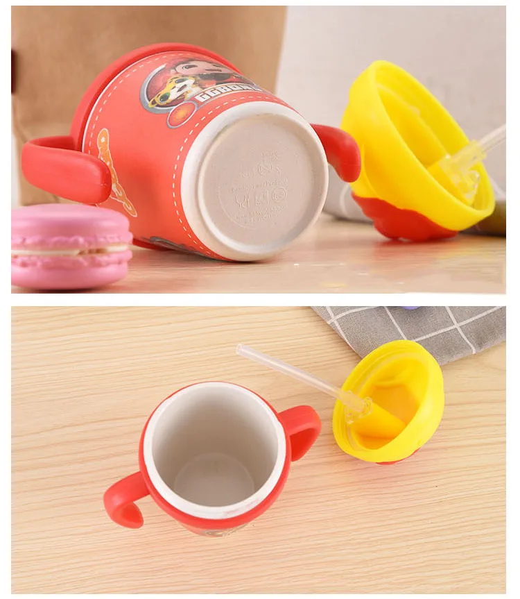 Baby Bamboo Water Bottle New Product Ideas 2019 Home Kitchen Gadget Insulation Children Drinking Cup With Silica gel Straw