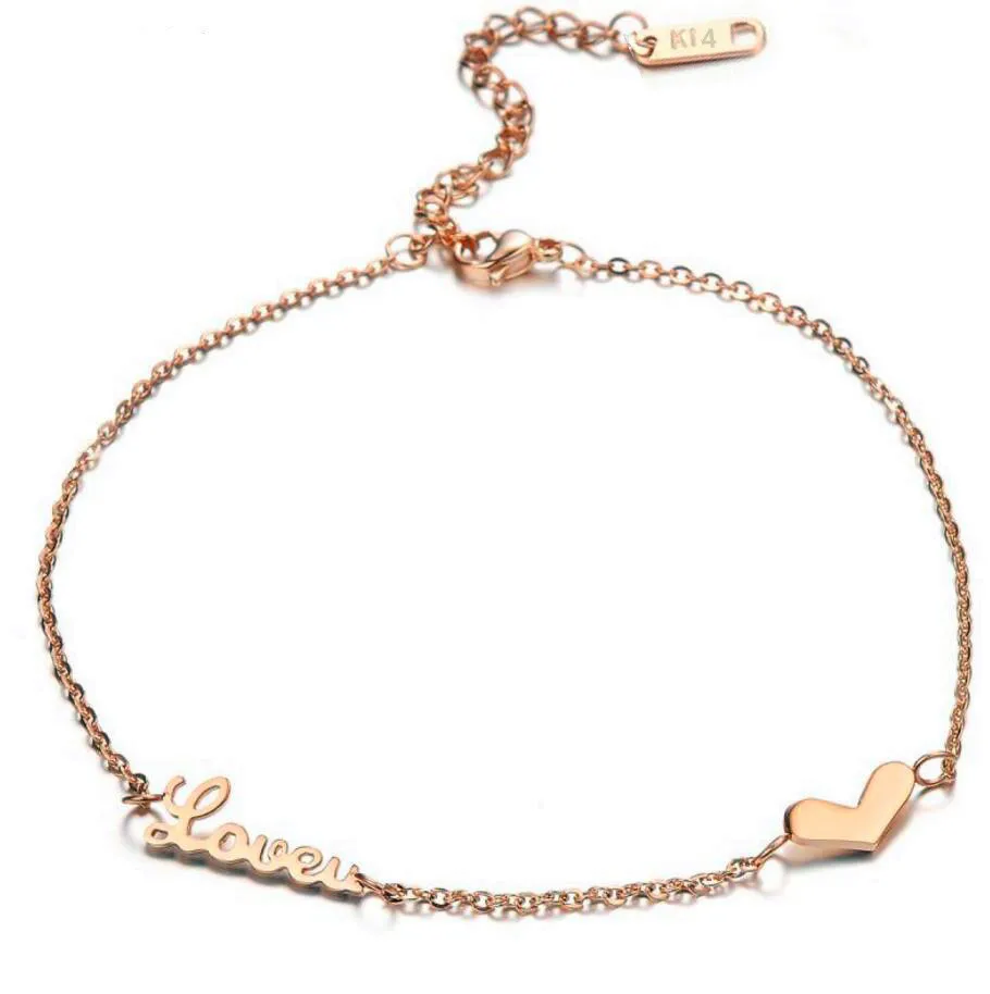 

Gold Tone Love Heart Ankle Bracelet Double Layer Chain Sey Foot Anklet 2016 Hot Sell, N/a