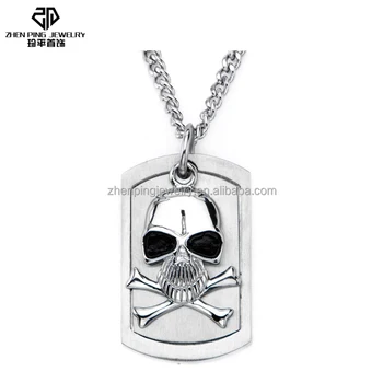 skull and crossbones dog tag