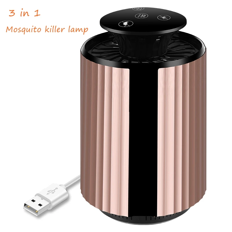 

MO12 Multi-functionl USB Mosquito Killer Lamp Air Purifier Ultrasonic Rat Repellent Machine, Gold