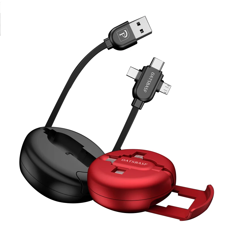 Best Selling Mobile Charger 3 in 1 Retractable USB Cable For iPhone Type C Android