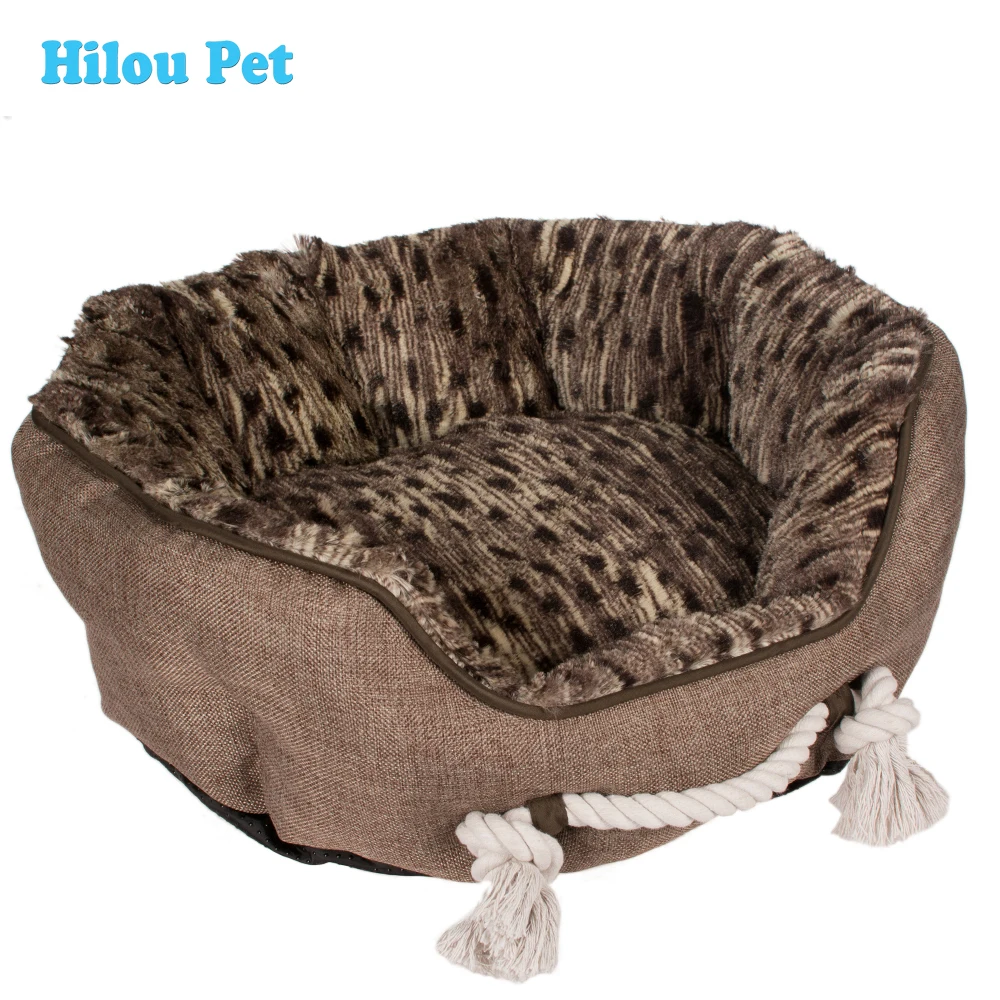 Wholesale Pet Supplier Luxury Handle Pet Bed Accessories Round Dog Bed