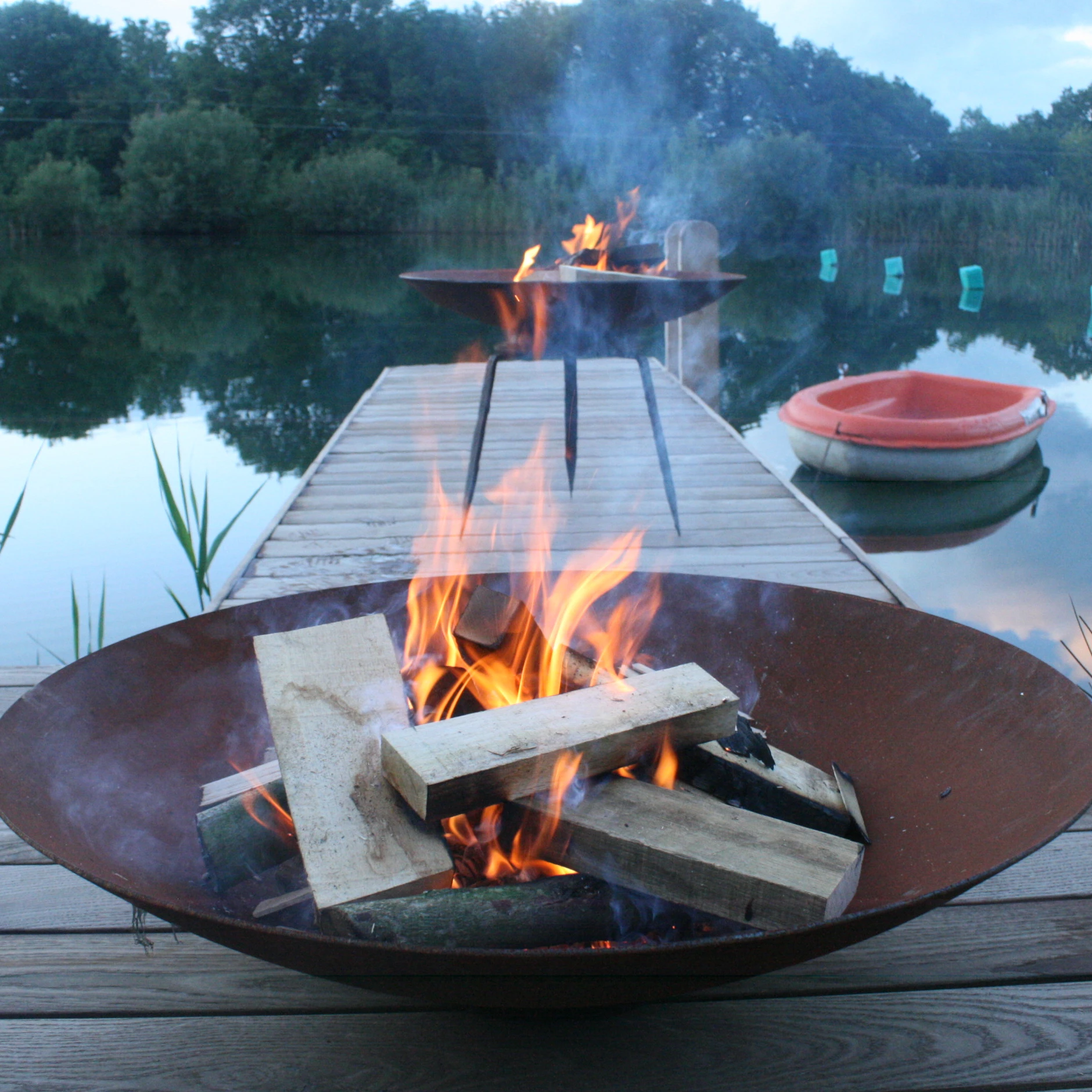 

Wood burning 60-150cm corten steel metal fire bowl outdoor cauldron fire pit