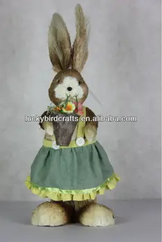 Easter Bunny Rabbit Decoration Foam Made Bunny Ornament Grass