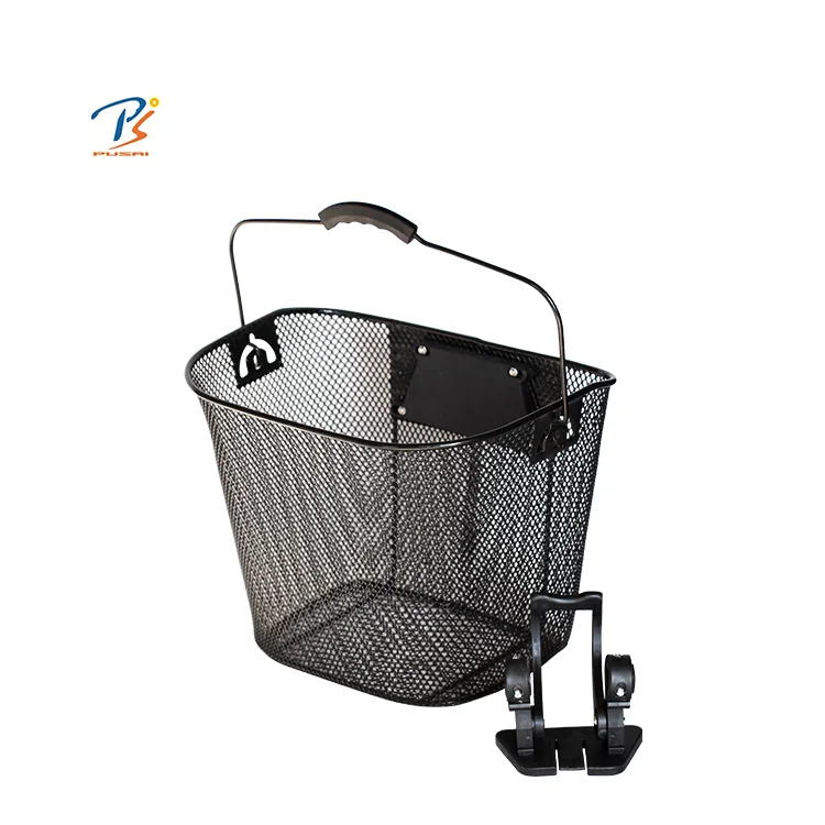 

front strong cheap bike basket folding type steel basket, Blk