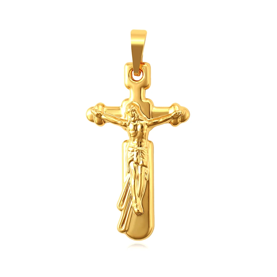 

34433 latest design xuping fashion pendant 24K gold color cross Jesus religion pendant