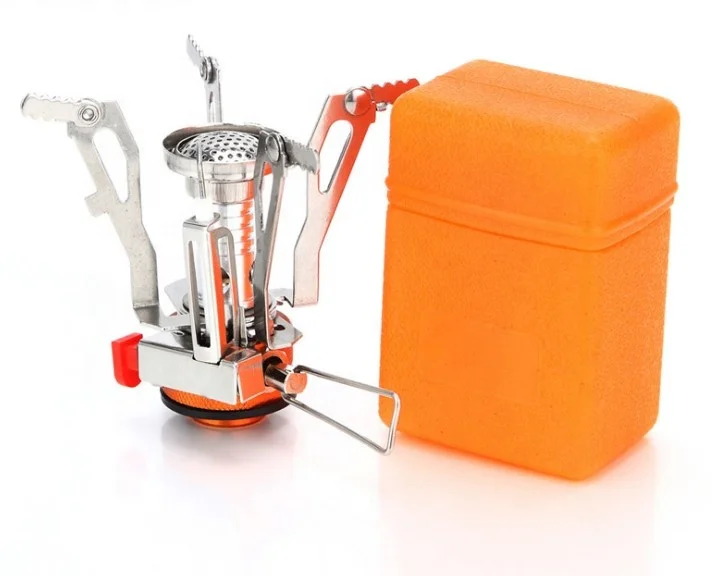 

Hot sale Outdoor portable Mini steel gas finely processed camping stove Cooker hood
