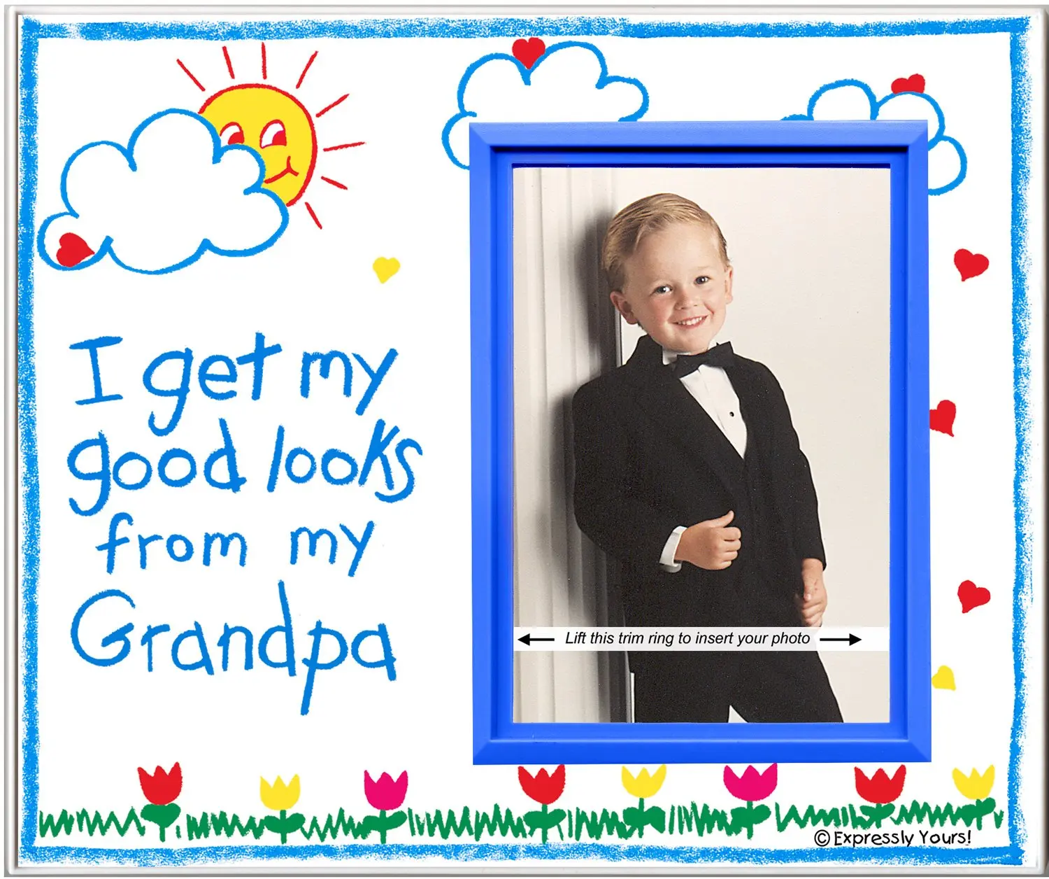 Grandpa Picture Frame | Affordable, Colorful and Fun | Holds 3.5 x 5 Photo | From Boy or Girl | Innovative Front-Loading Design | Crayola Theme