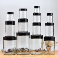 

wholesale 12oz 16oz 24oz clear containers glass storage jar with plastic lid