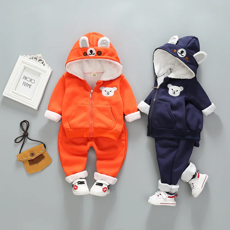 

Hao Baby In The Fall And Winter of 2018 Children With Velvet Child Leisure Two-piece Outfit, As picture