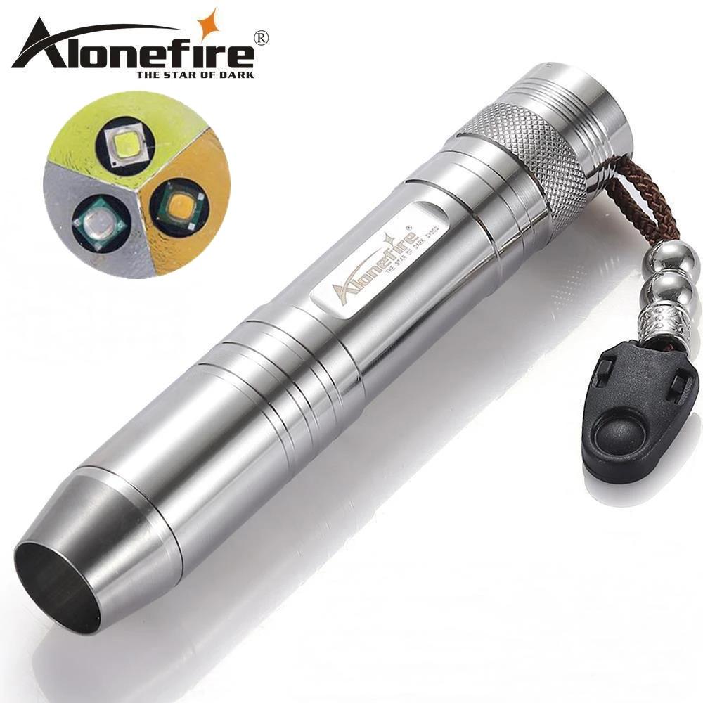 

AloneFire SV300 3 in 1 Led White Yellow UV 365nm Stainless steel Flashlight Gem Amber Jade Light LED Money Detection Lamp 18650