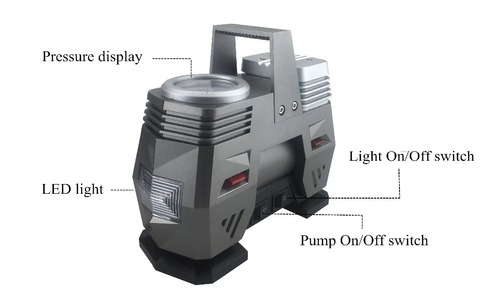 Electric Dc 12 V Car Portable Digital Air Compressors Tire Inflator And
