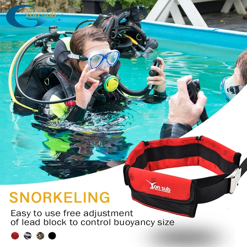 

Scuba Adjustable 4/3 Pocket Diving Weight Belt With Stainless Steel Buckle Water Sport Equipment For Underwater Hunting 4 Colors, Red,black,green-camo,gray-camo