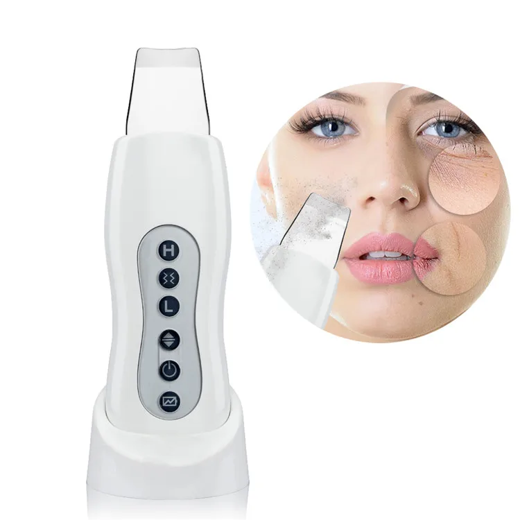 

Anti-Aging Mini Ultrasonic skincare Spatula Beauty Machine Peeling Ultrasonic Skin Scrubber, White