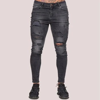 Mens Grey Ripped Jeans Fashion Street 