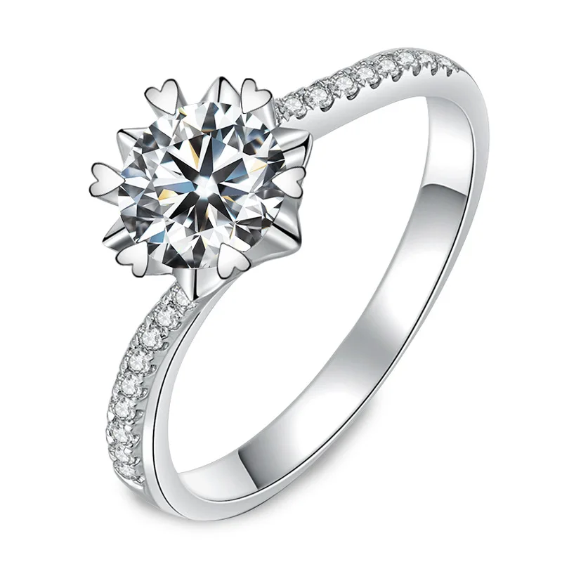 

Exquisite Full Of CZ Stone Shine Bright Women Ring Heart Silver color platinum plated Brass Diamond Rings XEYJZ281