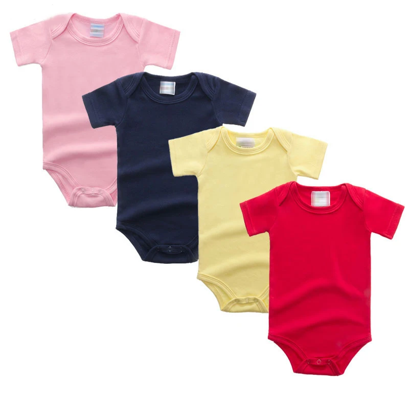 

Top Seller 2018 Newborn Infant Jumpsuit Clothing Unisex Baby Plain Rompers Cotton, Picture shows or customized color