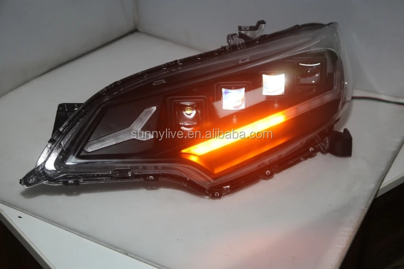 Full led headlight For HONDA for Fit Jazz 2014-2016 year  Black Housing JC