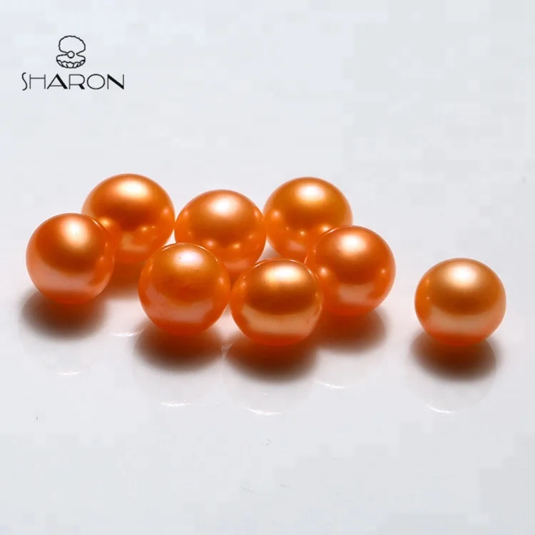 

Halloween Pumpkin Natural Cultured Fresh Water Round Dyed Loose Pearls