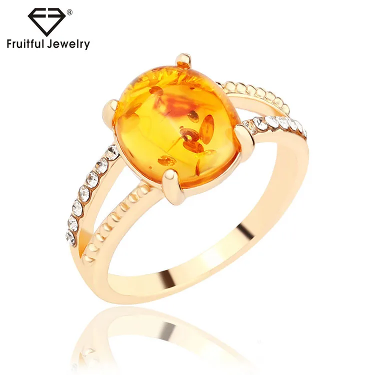 

Economical Simple noble Delicate crystal resin imitation amber ring online jewellery customize ring jewelry companies