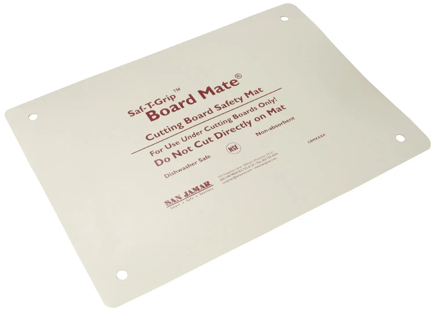 San Jamar CBM1318 Saf-T-Grip Board-Mate Nonslip Cutting Board Mat, 18" Width x 13" Height