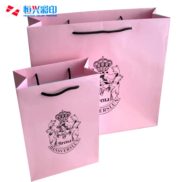 Custom Logo Printed Pink Shopping Paper Bag - Buy Pink Paper Bag ...