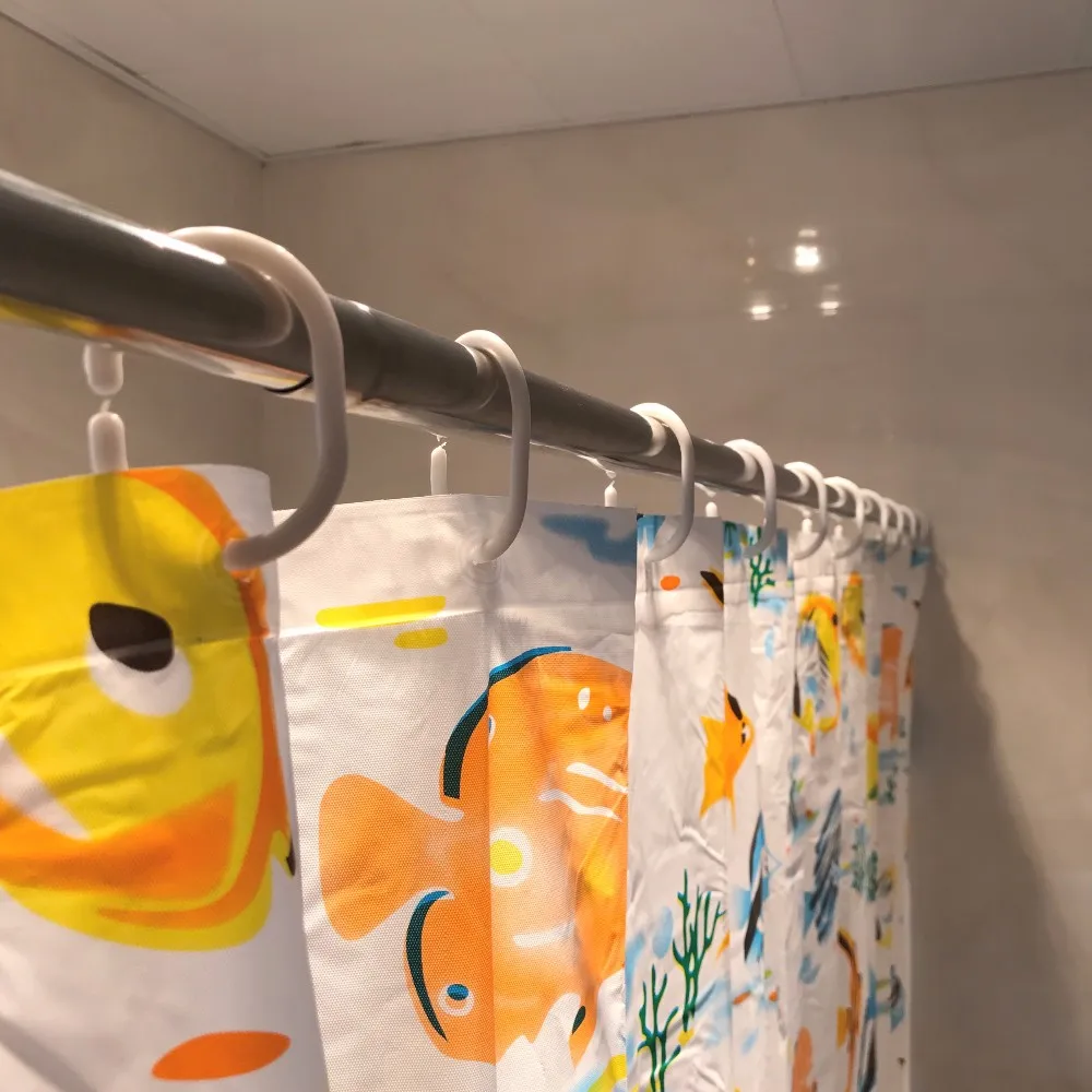 Hot Sell Ocean Style Colorful Fish Peva Bathroom Waterproof Mildew